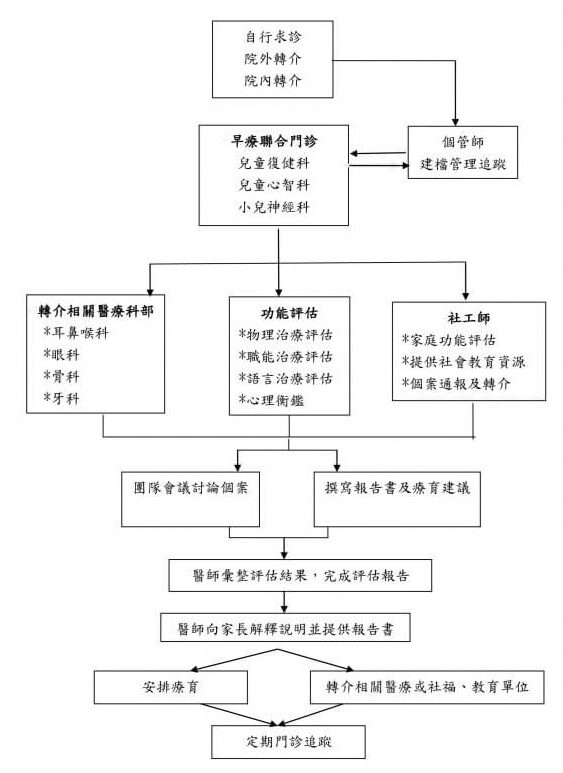 台大醫院早療評估流程圖